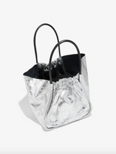 Load image into Gallery viewer, XL Ruched Tote - Metallic Leather